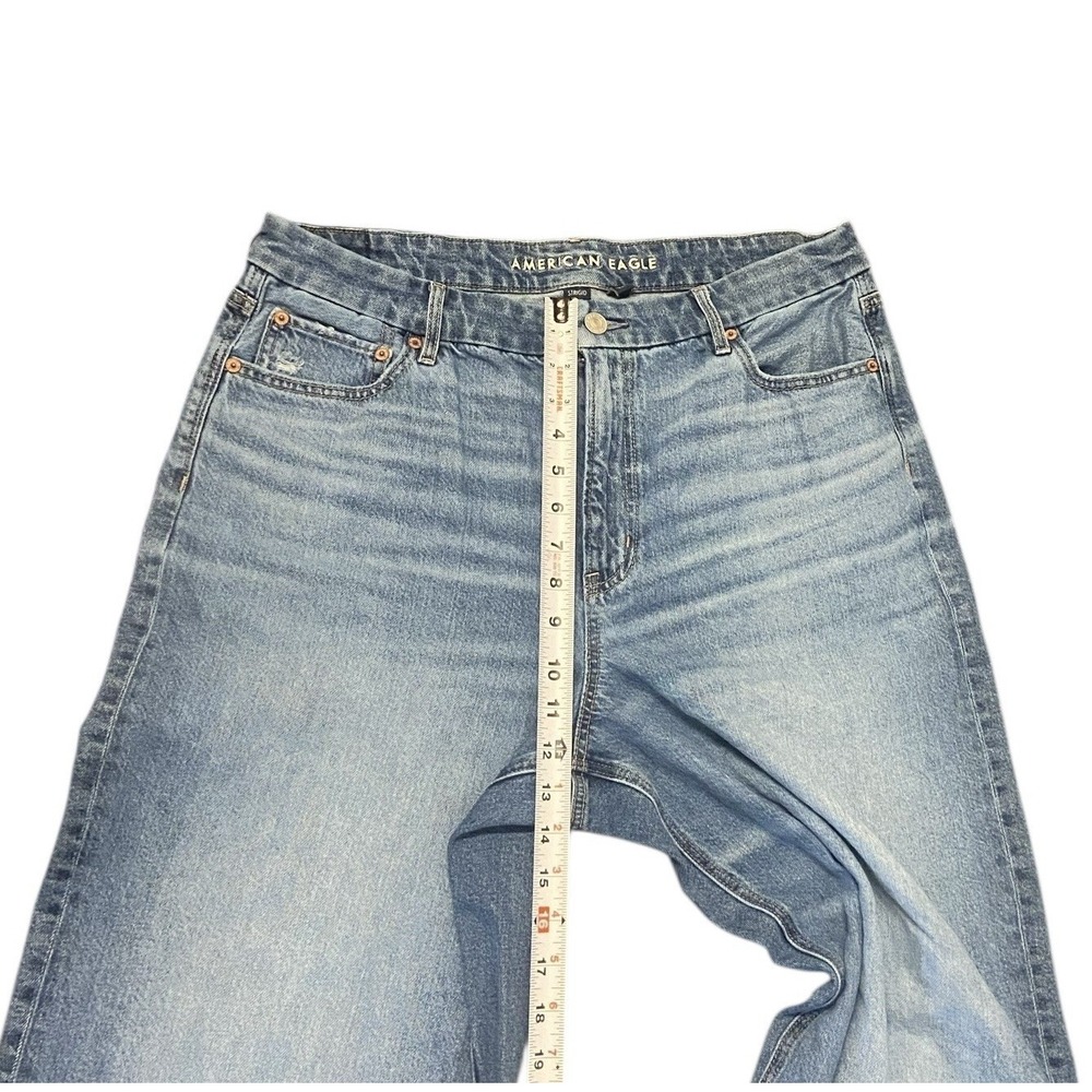American Eagle Curvy Super High Rise Baggy Straight Jeans Womens 16 Reg - Picture 5 of 9